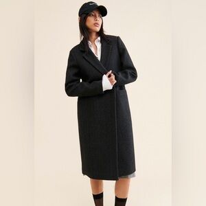 Scotch & Soda Herringbone Wool Coat